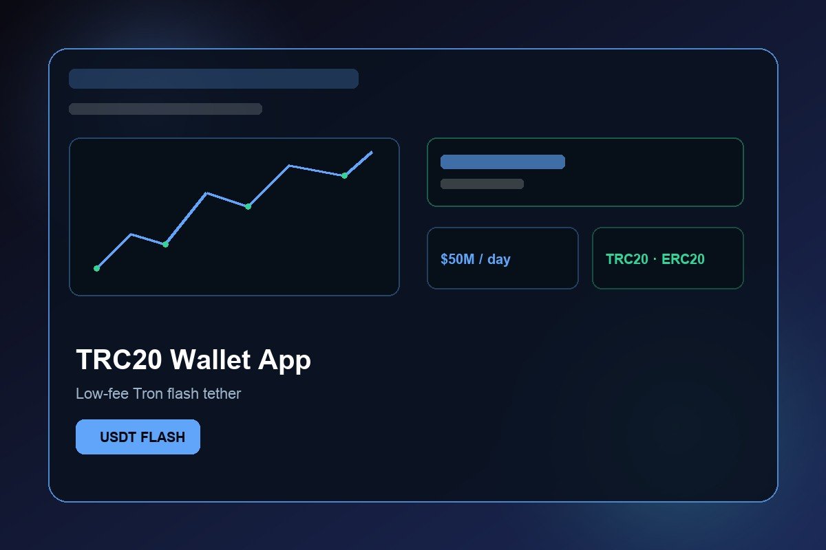 TRC20 USDT flash wallet app build project screenshot